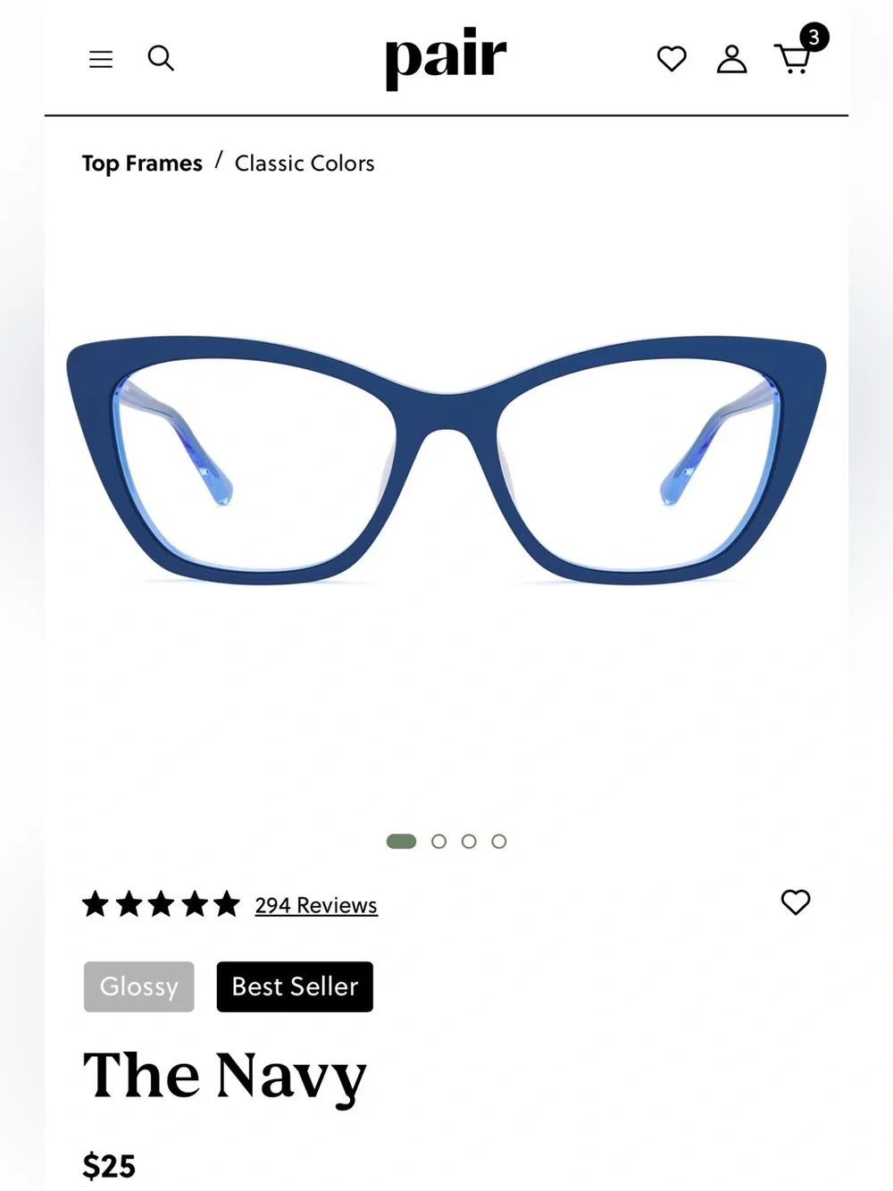 Pair Eyewear. Navy Topper for the Wanda.